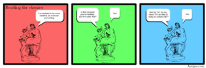 A three-panel webcomic titled "Reading the classics" from Antijoe.com featuring a classical line-art illustration of a centaur with a cherub/Eros riding on its back against red, green, and blue background panels. Panel 1 (Red background): The centaur says, "I've decided to be more creative, do more art and writing." Panel 2 (Green background): The cherub asks, "Is this because you've realised you're in your 40s?" The centaur replies, "No!" Panel 3 (Blue background): The cherub asks, "And by 'no' do you mean 'I'm terrified of dying an unlived life'?" The centaur replies, "Yes".